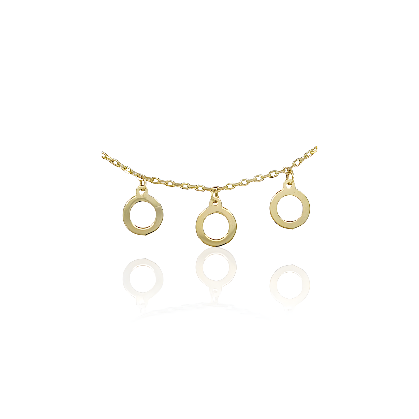 14K Gold Flat Donut Necklace