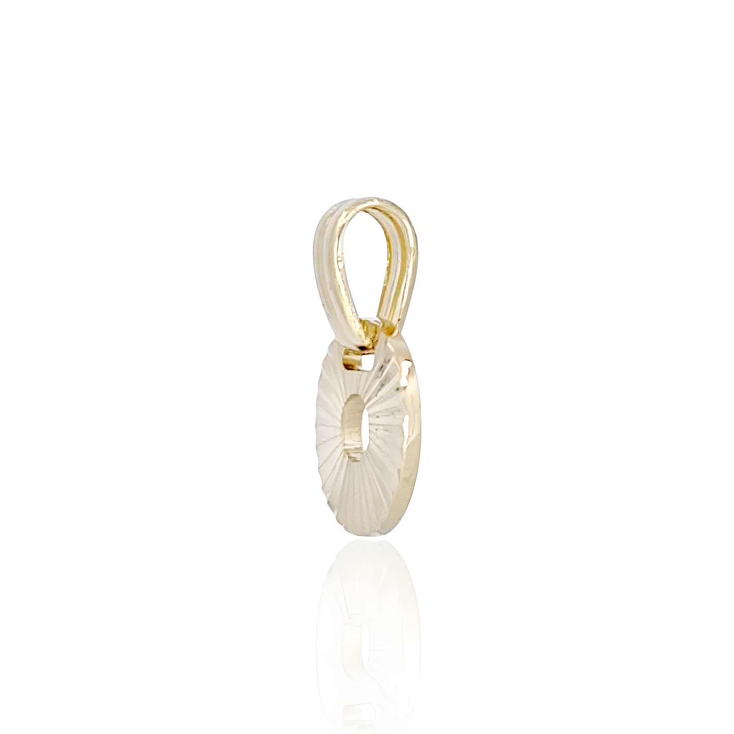 14K Gold Disco Round Pendant