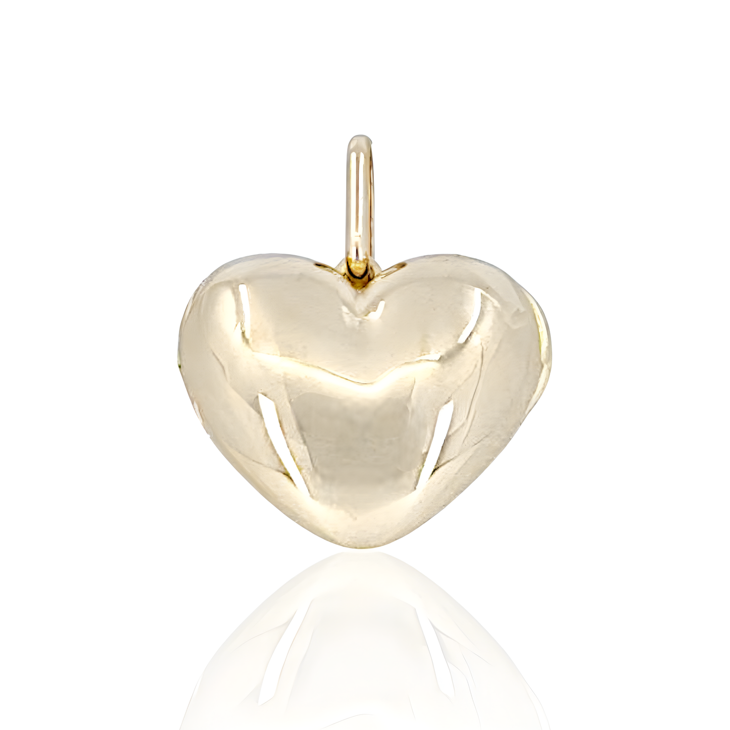 14K Gold Heart Locket Charm Pendant