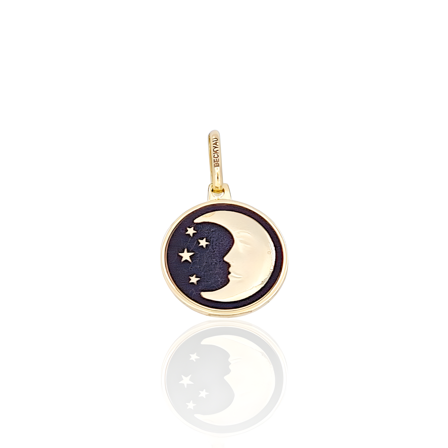 14K Gold Day and Night Pendant