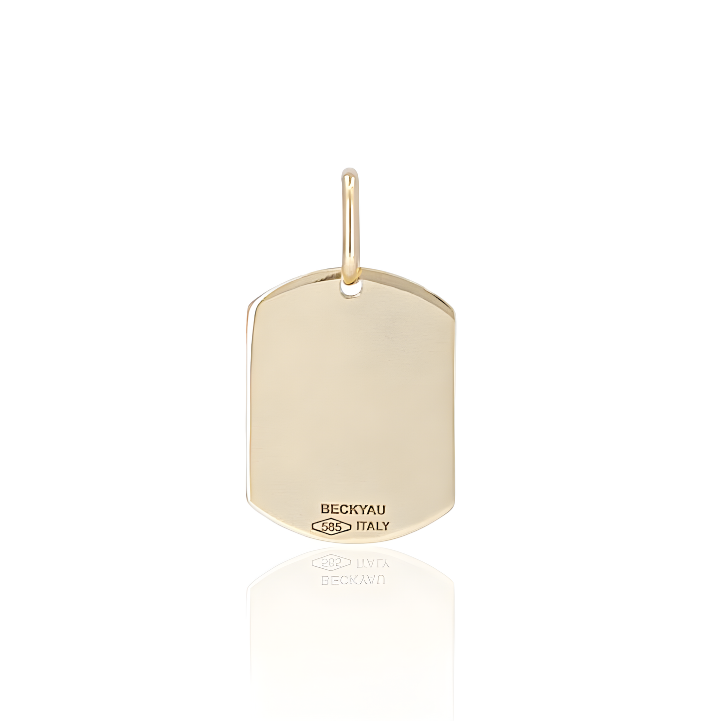 14K Gold Rectangle Plain Charm Pendant