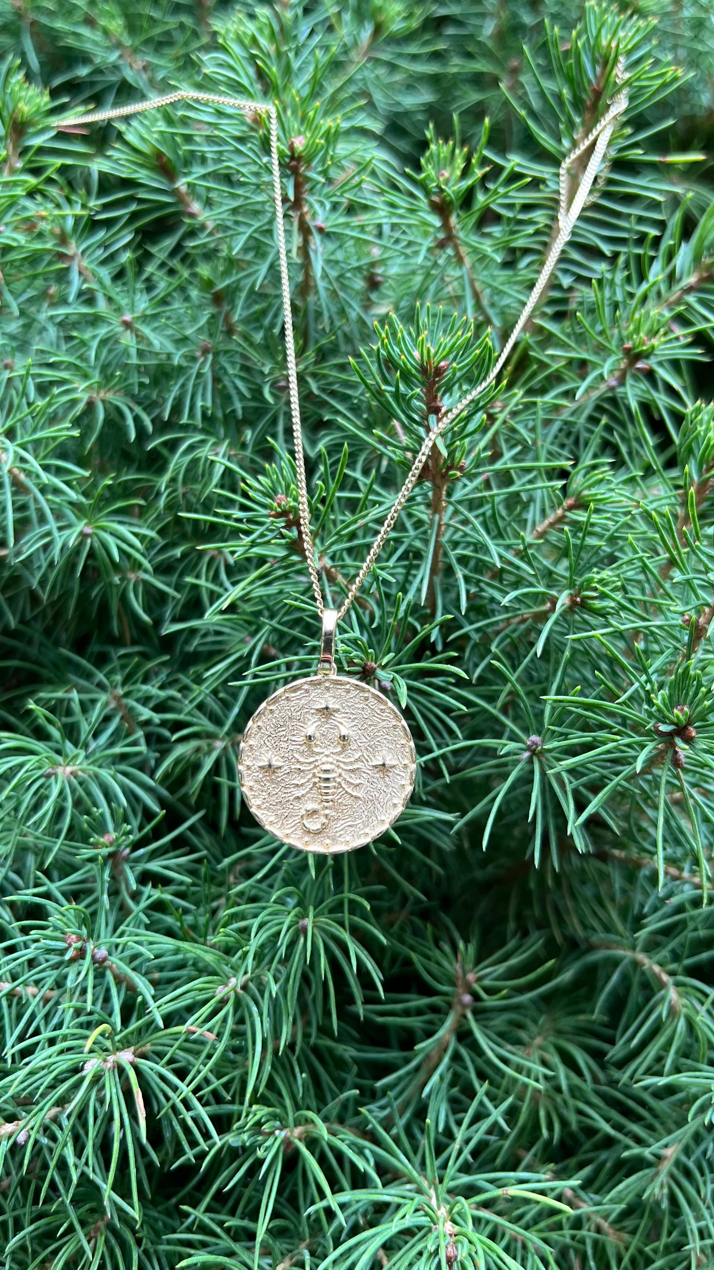 14K Gold Zodiac Pendant