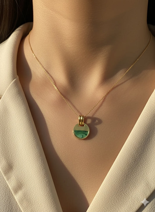 14K Gold Round Pendant