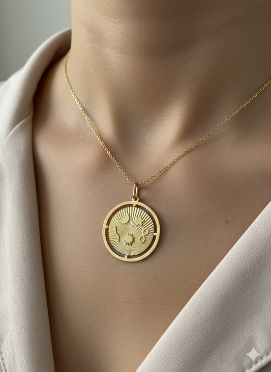 14K Gold Lucky Charm Pendant
