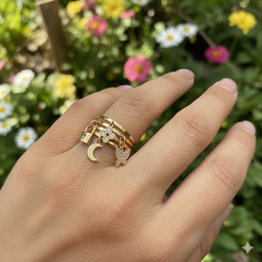 14K Gold Charm Ring
