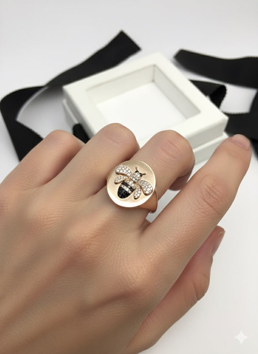 14KR Gold Bee Diamond Ring