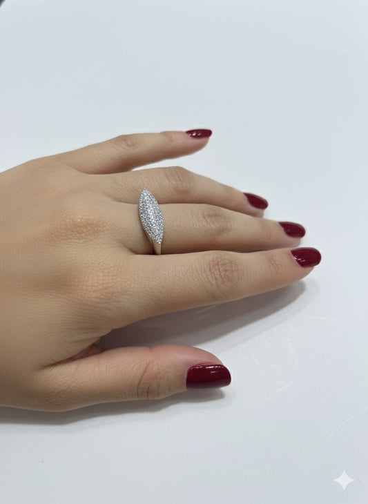 14KW Boat Gold Diamond Ring