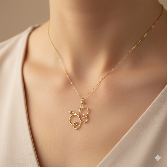 14K Gold Butterfly Necklace