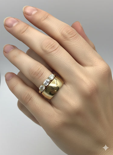 14KY Gold 1.30ct Lab Diamond Duo Ring