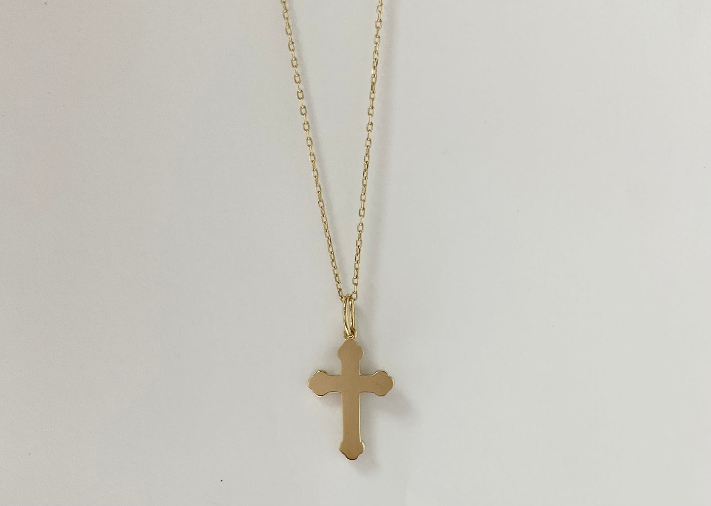 18K Solid Gold Mini Cross Pendant