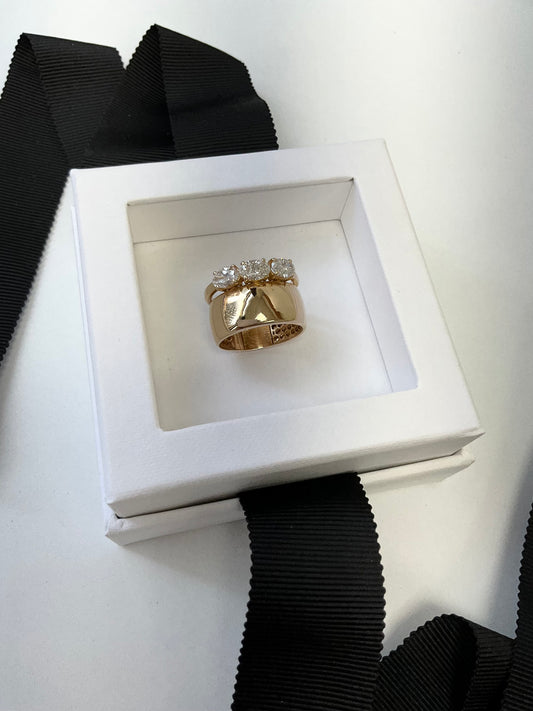 14KY Gold 1.30ct Lab Diamond Duo Ring