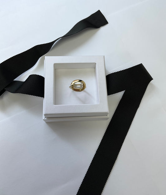 14KY Gold 3.00ct  Lab Diamond  Bean Ring