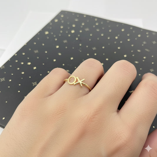 14k Solid Gold XO Ring