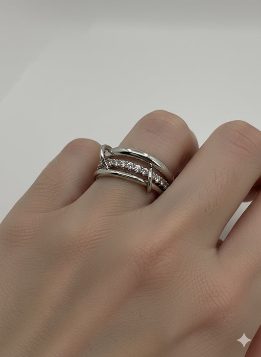 14kw 3 Solid Endless Ring with Lab Grown Diamonds Eternity Band