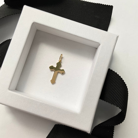 18K Solid Gold Mini Cross Pendant
