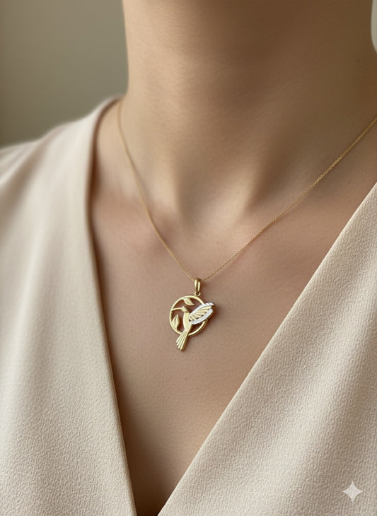 14K Gold Colibri Pendant