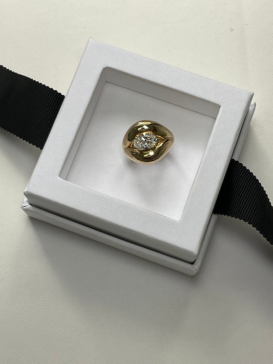 14KY Gold 1.55CT Oval Shape Lab Diamond Kiss Ring