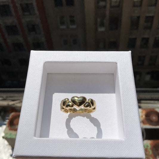 18K Gold Heart Eternity Ring