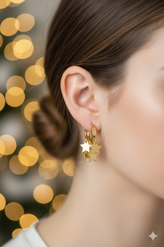 14K Gold Star Earrings