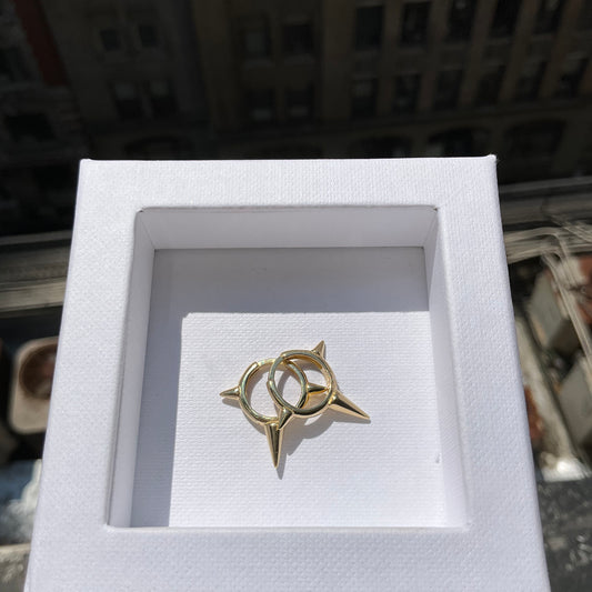 18K Gold Spike Earrings