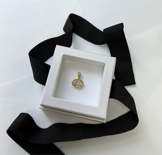 14K Gold Lab Grown Diamond 2.20ct Oval Shape Pendant