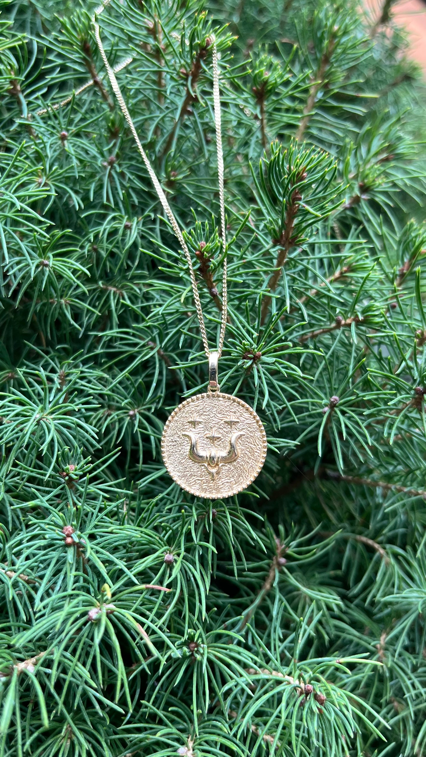 14K Gold Zodiac Pendant