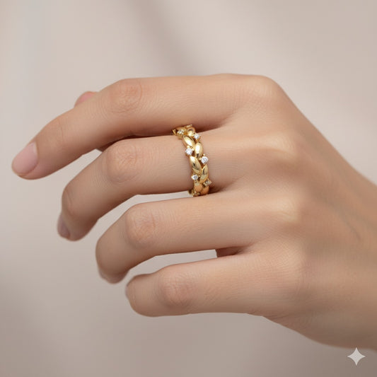 14K Gold Flower Ring