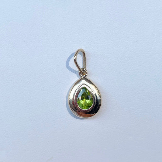 14K Drop Charm Pendant with Natural Gem Stones