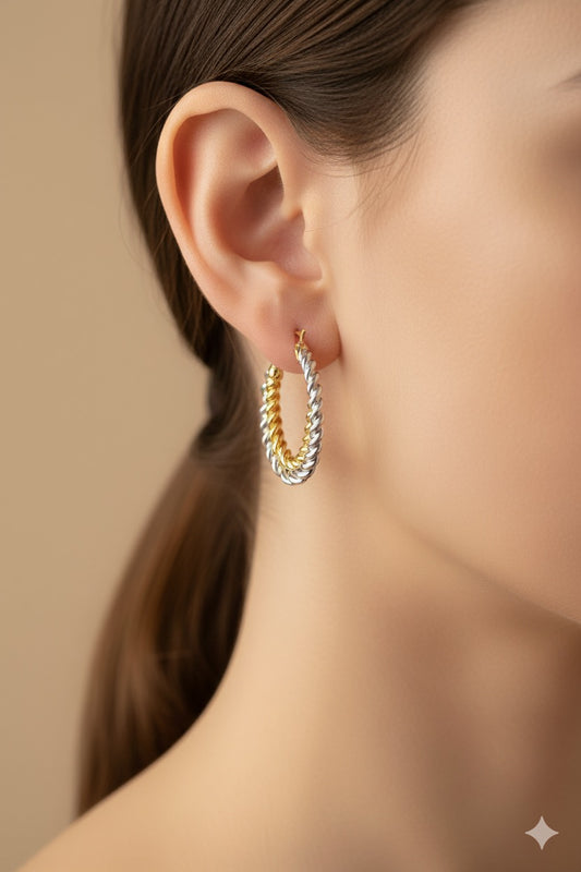 14K Gold Multicolor Spiral Earrings