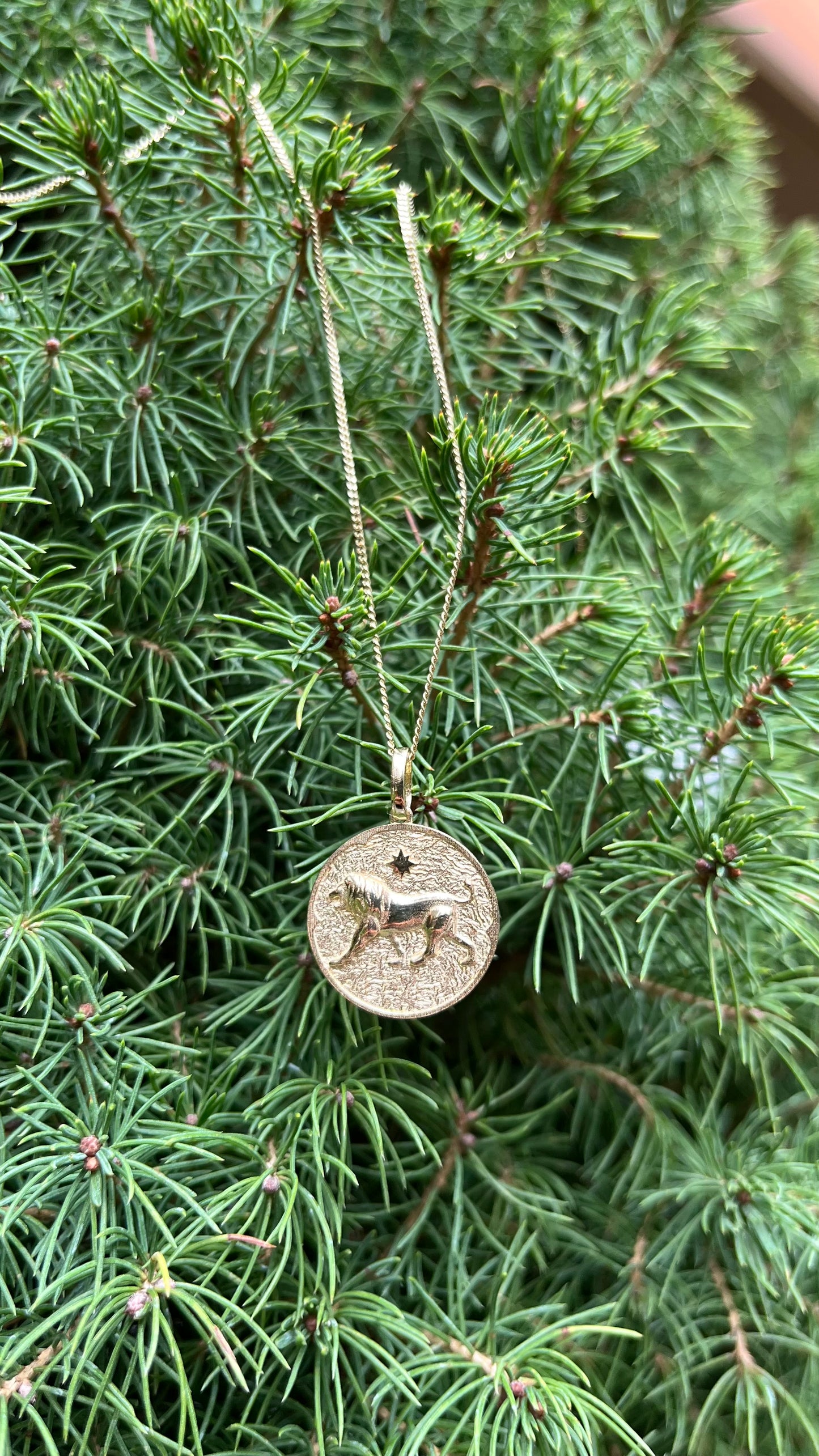 14K Gold Zodiac Pendant