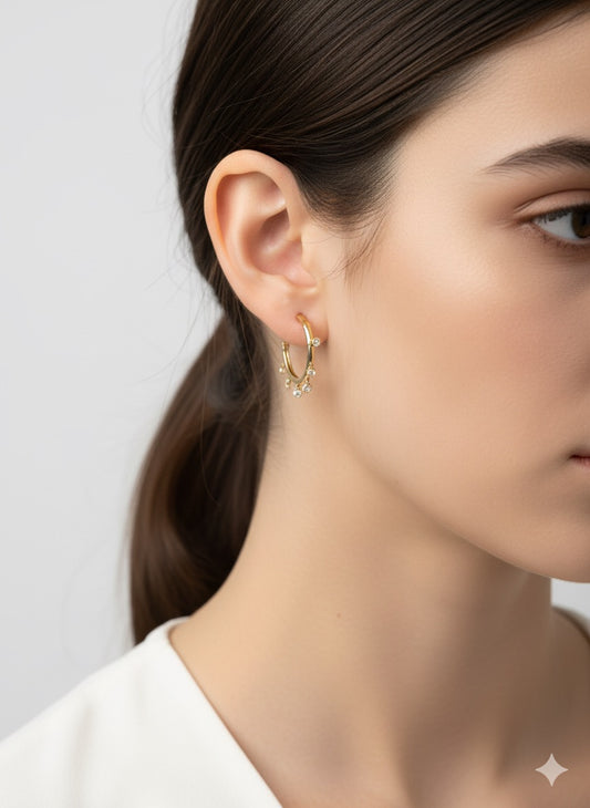 14KY Starlight Gold Diamond Earrings