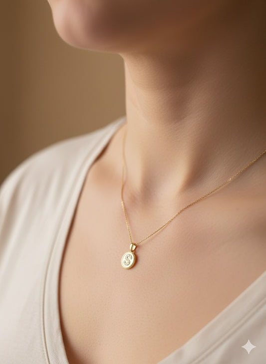 14KY Solid Gold Initial Pendant with Natural Diamonds