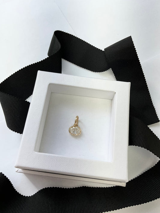 14K Gold Lab Grown Diamond 1.10ct Oval Shape Charm Pendant
