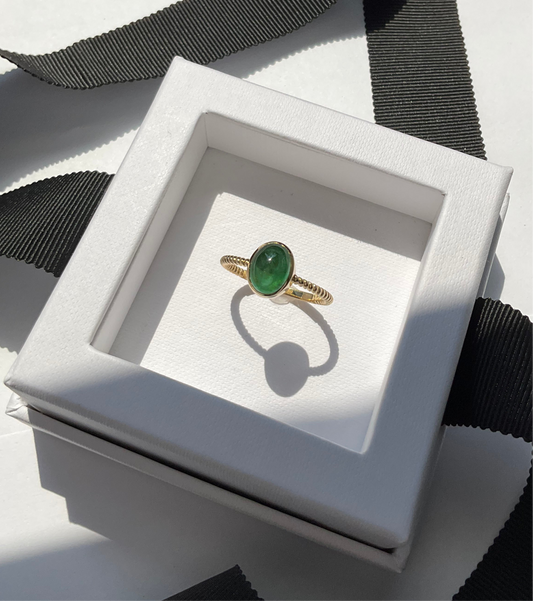 18K Solid Gold Birthstone Candy Ring with Natural Gem Stones