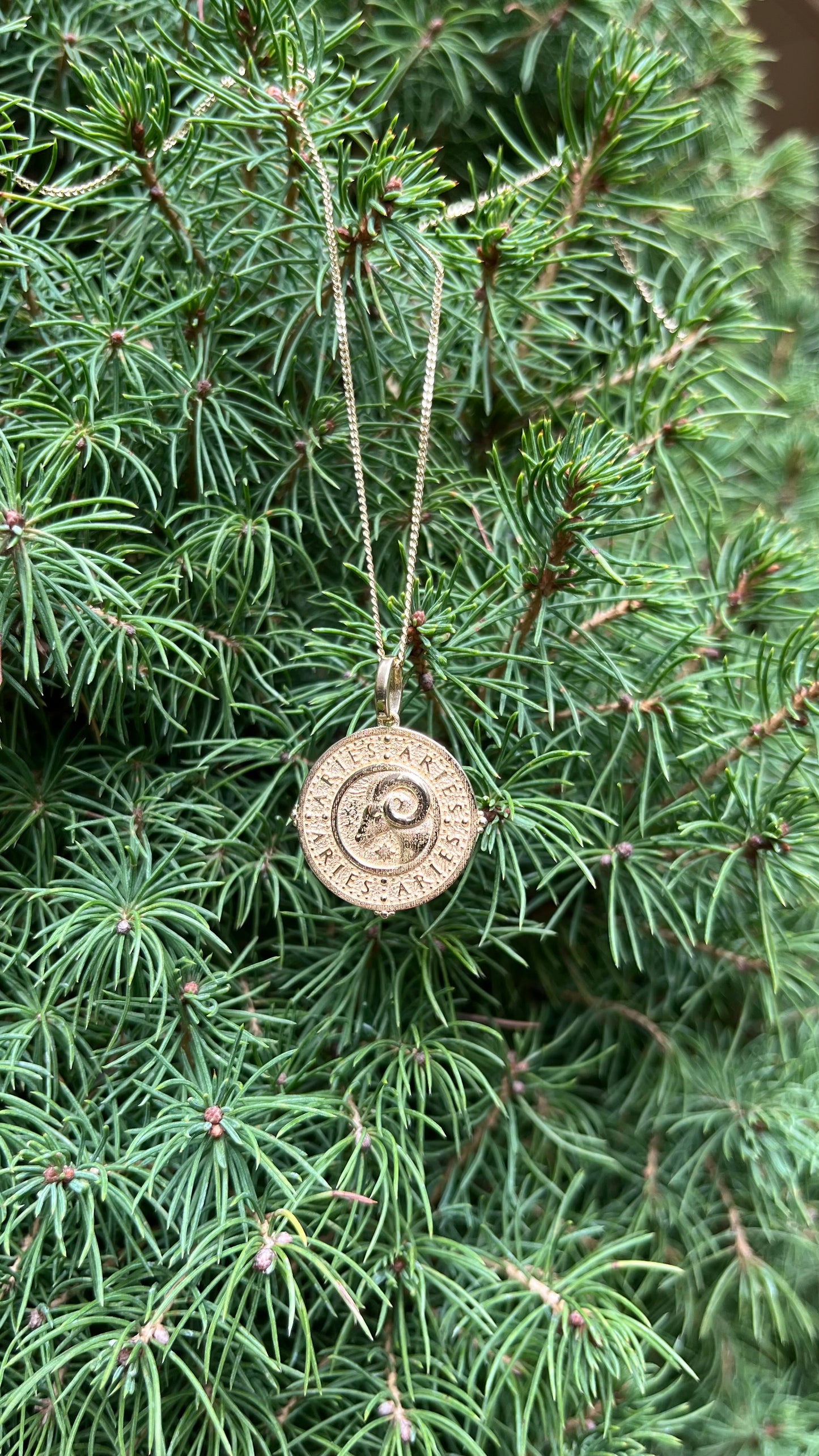 14K Gold Zodiac Pendant