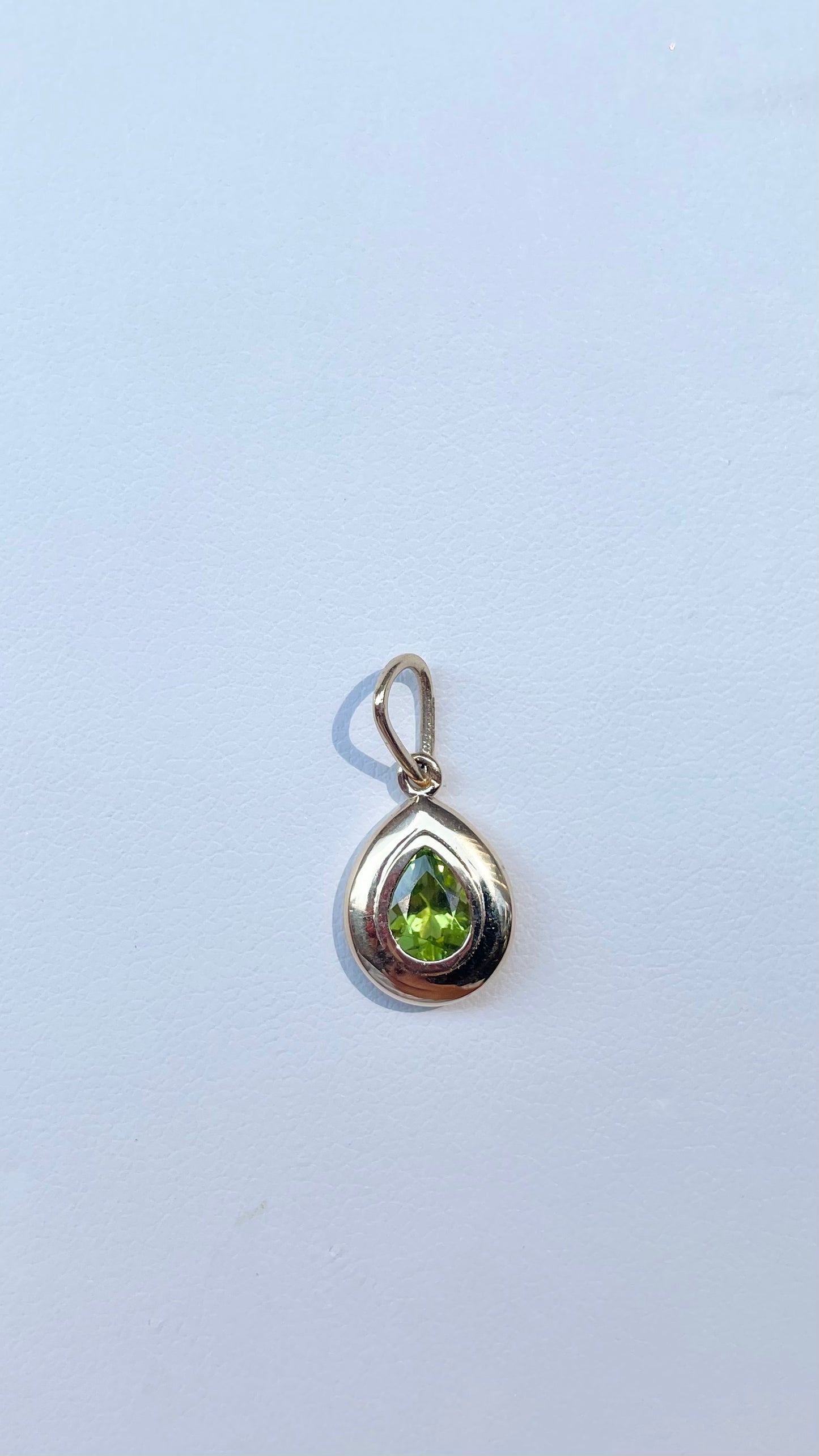 14K Drop Charm Pendant with Natural Gem Stones