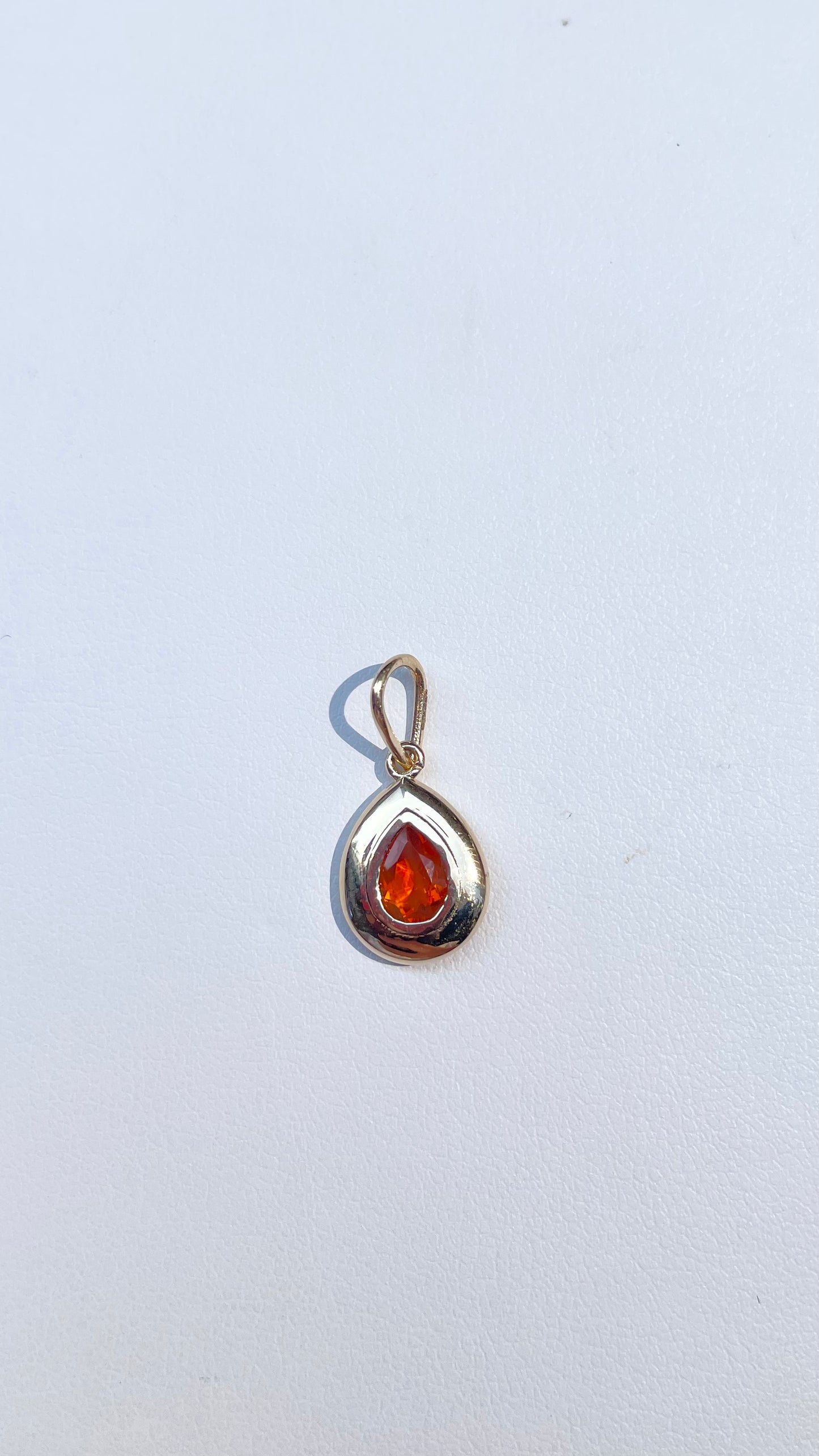 14K Drop Charm Pendant with Natural Gem Stones