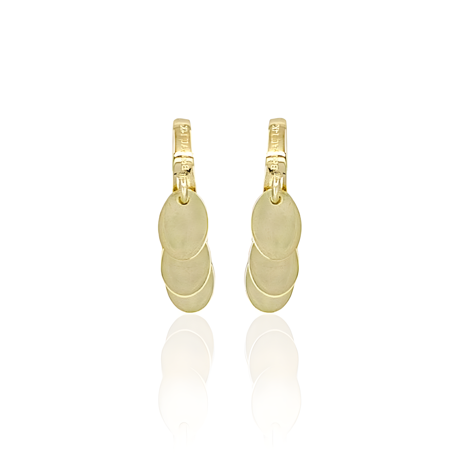 14K Gold Oval Earrings