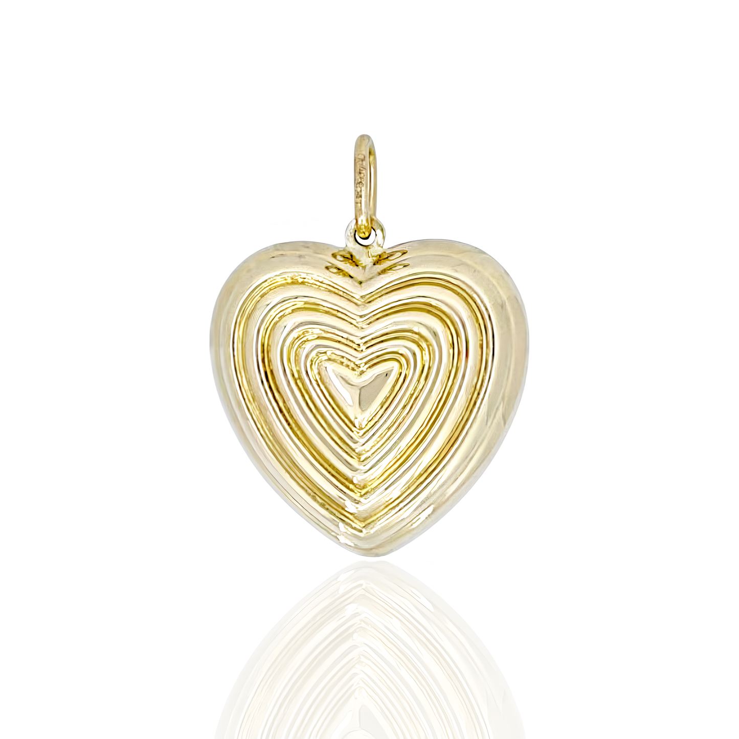 14K Gold Aura Heart Pendant