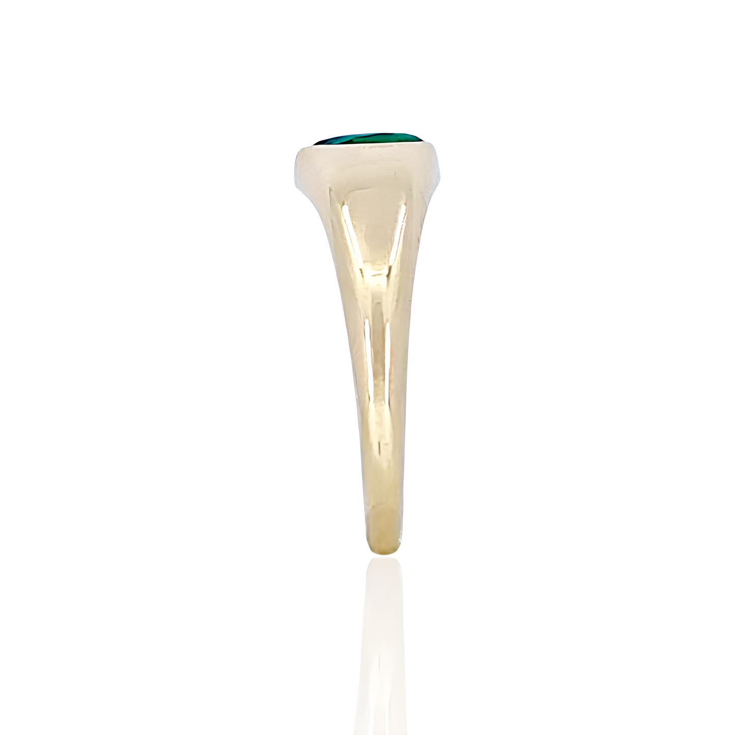 14K Gold Almond shape Stones Ring