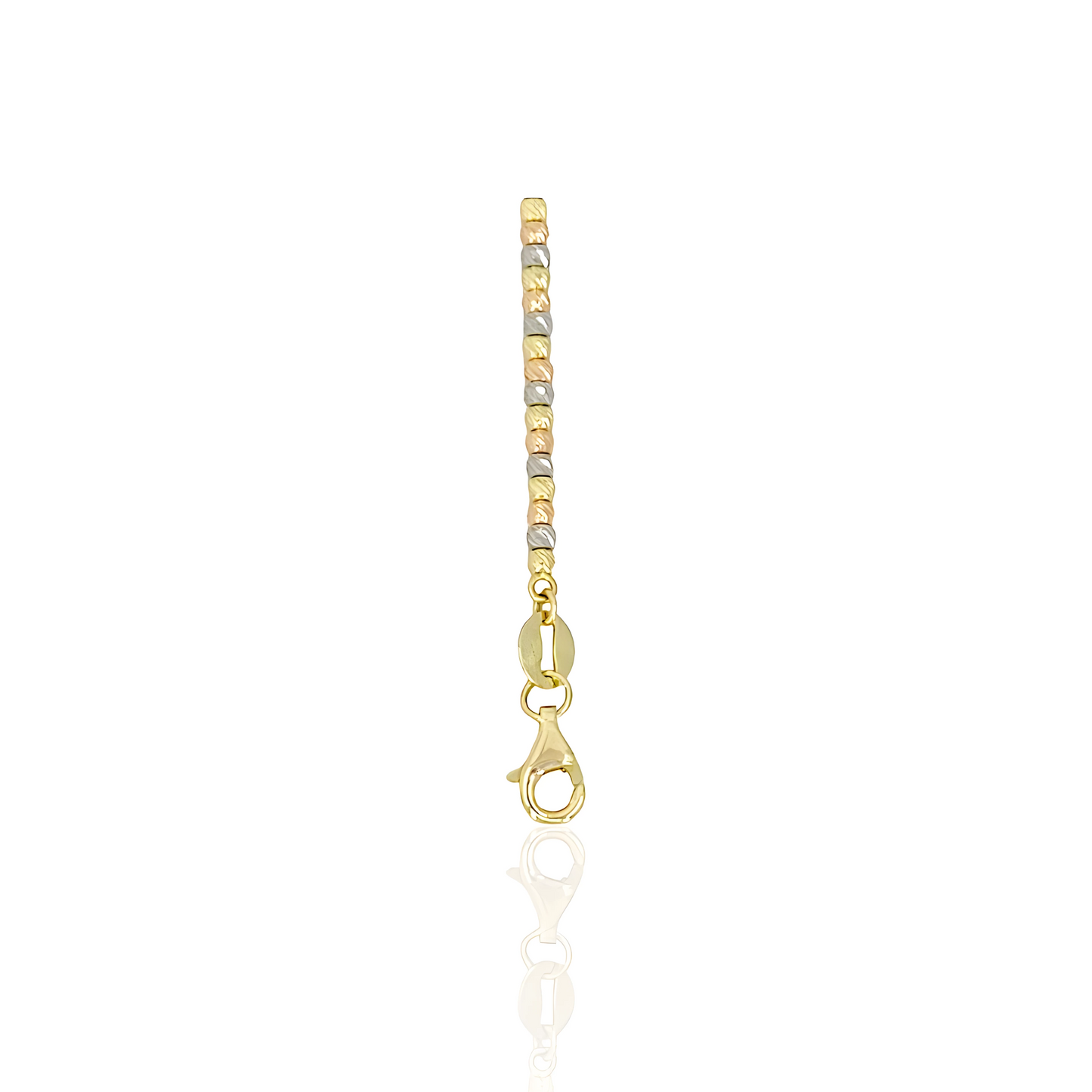 14K Gold Diamond Cut Bead Bracelet