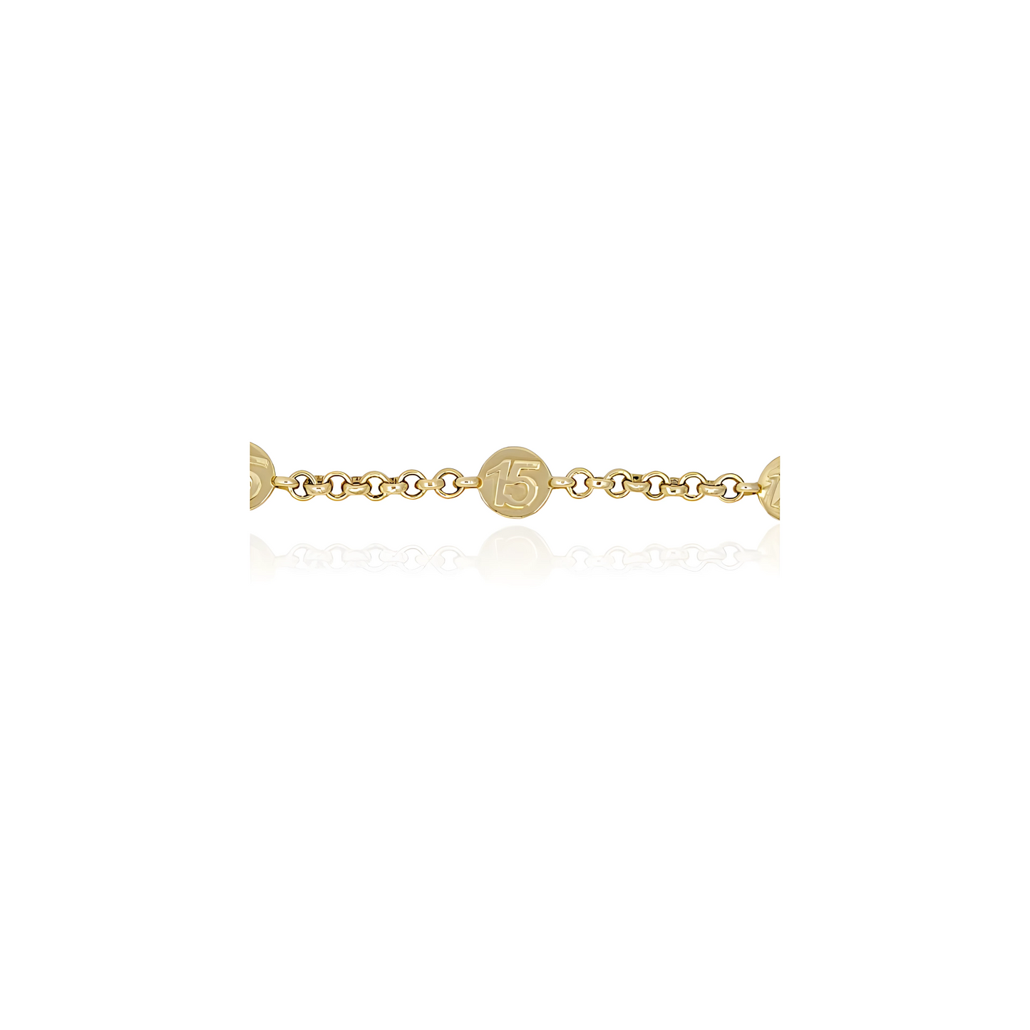 14K Gold 15 Years Anniversary Bracelet