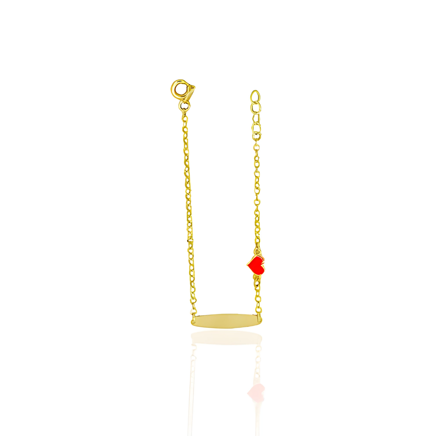14K Gold baby ID bracelets with Lady Bug, Cross and Heart