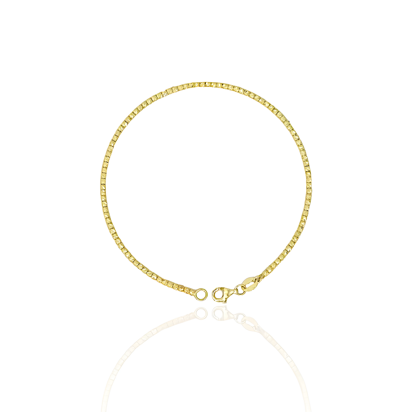 14K Gold Diamond Cut Bead Bracelet