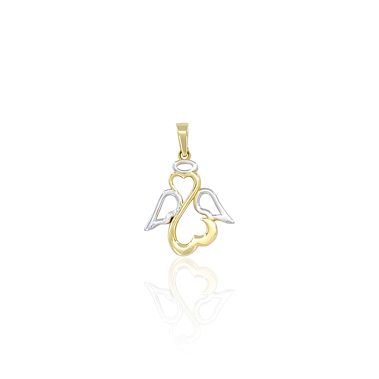 14K Gold Multicolored Angel Charm Pendant