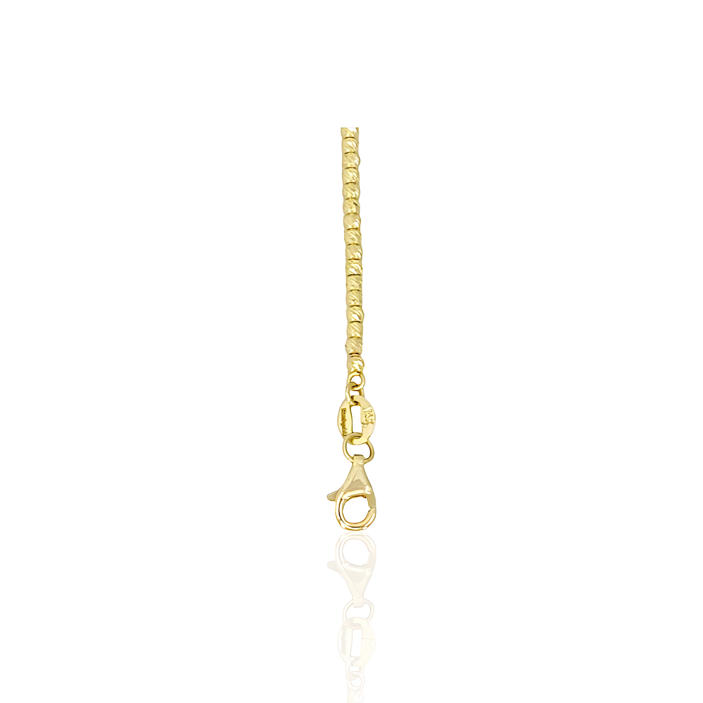 14K Gold Diamond Cut Bead Bracelet