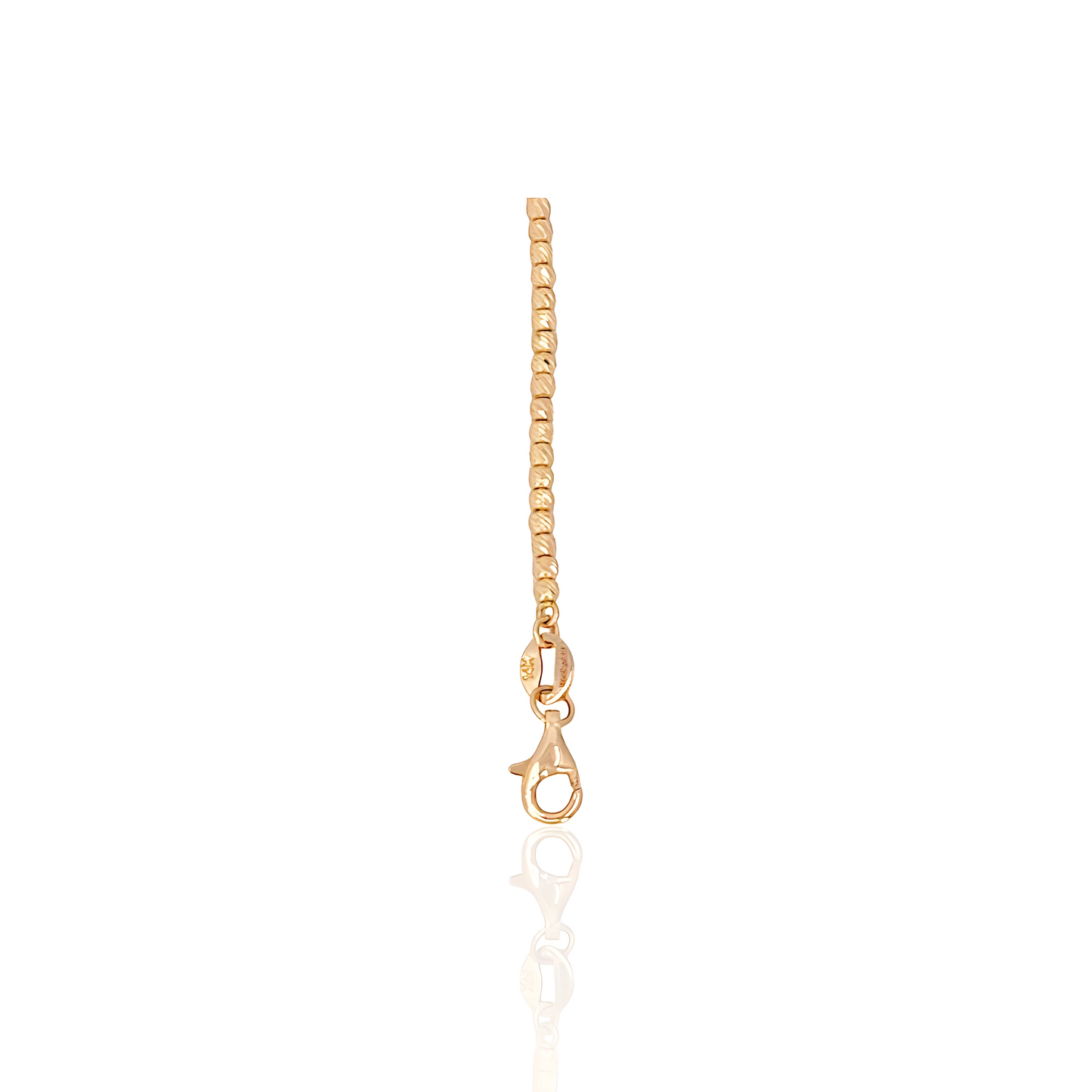 14K Gold Diamond Cut Bead Bracelet
